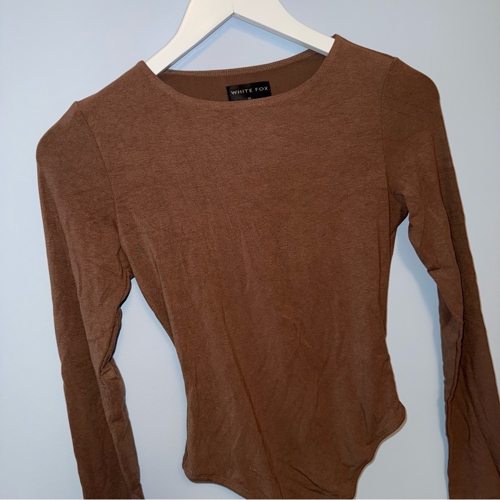 White Fox The Comeback Long Sleeve Bodysuit (Mocha) - Picture 5 of 6